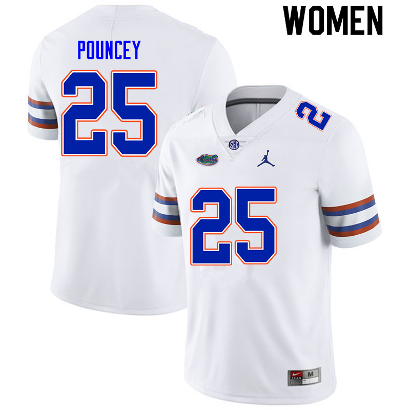Women #25 Ethan Pouncey Florida Gators College Football Jerseys Sale-White
